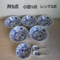 Y-329 青い花柄 食器セット 8点