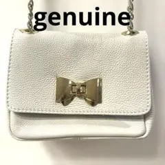genuine leather ハンドバッグ チェーン レザー 革 ホワイトのサムネイル