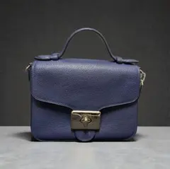 コーチ 2WAY ショルダーバッグ　ターンロック　ネイビー