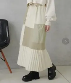 Kastane パッチワークニットスカート