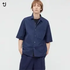 +J ジルサンダー UNIQLO 半袖 オーバーサイズオープンカラーシャツ