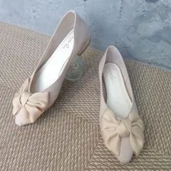【未使用】Launa lea ラウナレア フラットパンプス ポインテッド リボン
