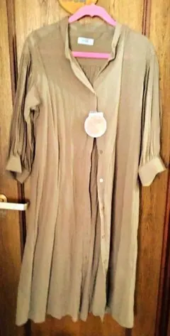 しまむら、tal by yumi、シャツワンピース中茶