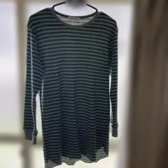 THE SHOP TK ボーダー ワッフル カットソー Lのサムネイル