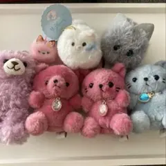 手のひらサイズ ぬいぐるみ セット バースデー 10月 猫 くま テディベア