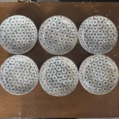 九谷焼 小皿 菊文 金彩 6枚セット　昭和レトロ　日本の美