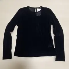 ユナイテッドアローズグリーンレーベル　ベロアシアーTシャツ　ブラック