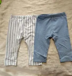 100サイズ　ユニクロ　UNIQLO　ストライプと水色レギンス2点セット