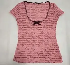MORGAN ピンク ロゴプリント Tシャツのサムネイル