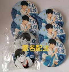 ハイキュー！！影山和紙風缶バッジとbreak time缶バッジ