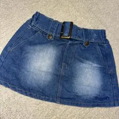 デニム ベルト付き ミニスカート