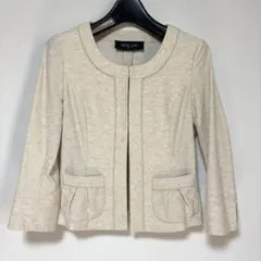 洗える　ミッシェルクラン　ノーカラージャケット　38 入学式　卒業式にも