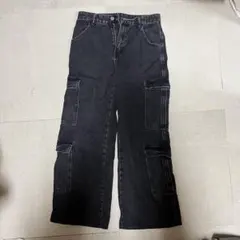 ブラックカーゴパンツ 多ポケット