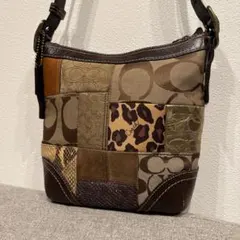 希少✨COACH アクセサリーポーチ パッチワーク マルチカラー Y2K レア