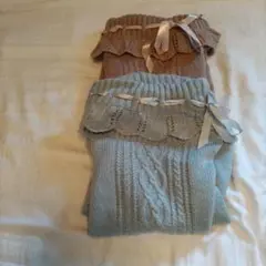 アクシーズのピンク・水色 ケーブル編みニット2着です。