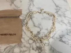 STRAWBERRY-FIELDS ラインストーン パールネックレス