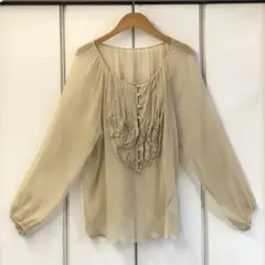 美品 Merceria DRESSTERIOR シルクシフォンフリルブラウス