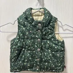 babyGAP 緑色花柄ダウンベスト　80