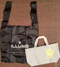 ★★ILLUMS 黒エコバッグ　トートバッグ 2個セット★★