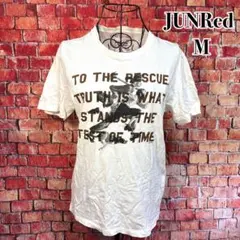 JUNRed☆古着☆半袖Tシャツ　プリントTシャツ　綿100% ホワイト　Mのサムネイル