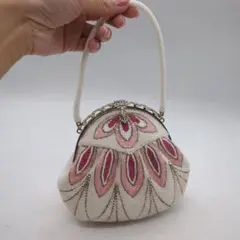 ビーズ装飾 花模様 和装用バッグ