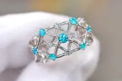 天然 パライバトルマリン ダイヤモンド 計0.965ct PT 中宝研ブラジル