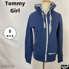 美品 Tommy Girl トップス ジップアップパーカー S ネイビー