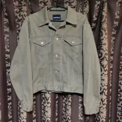 90s OLD UNIQLO 短丈カラーデニム トラッカージャケット カーキ S