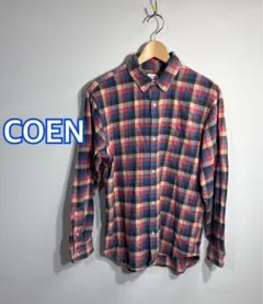 ◼️COEN コーエン◼️長袖チェックBDネルシャツ:XL