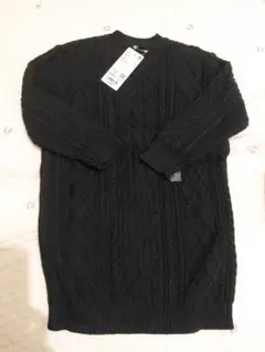 ユニクロ ケーブル編み ワンピース 110　ネイビー　タグ付き
