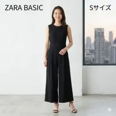 ZARA ザラ ベーシック ノースリーブ オールインワン レース 黒 Sサイズ