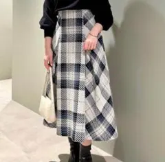 snidel ロービングチェックロングスカート