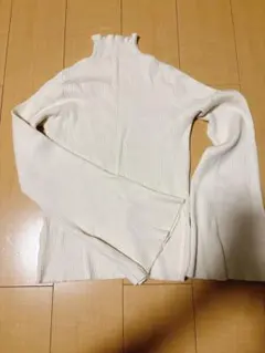 アイボリー リブニットセーター Mサイズ