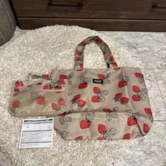 カルディいちごバッグ&いちご柄バッグインバッグ