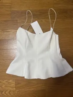 ZARA キャミソール ホワイト トップス ショート丈 白 ビスチェ 未使用