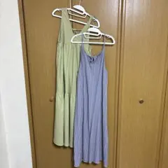 ノースリーブ ロングワンピース 2点セット