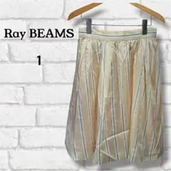 Ray BEAMS フレアスカート 1 ベージュ系 ストライプ レディースのサムネイル