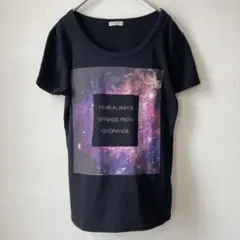 RELACHE　銀河プリントTシャツ　ビッグプリント　宇宙　ユニバース（L）