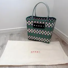 の*ん様 MARNI マルニ かごバッグ 茶色 ショッピングバッグ - メルカリ