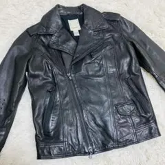 DIESEL ディーゼル ダブルライダースジャケット ブラック　ラムレザー　羊革
