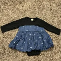 リボン刺繍ワンピロンパース　80cm