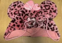 ミニーマウス　ヒョウ柄　ファンキャップ