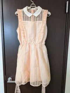 LIZLISA ストライプ ノースリーブワンピ フリーサイズ