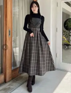 MERCURYDUOフェイクレザービスチェドッキングキャミワンピース