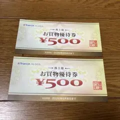 ヤマダ電機　株主優待券　¥500×2枚