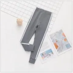 サイドライン レギンスパンツ 裾絞り グレー 身長100-110cm 2