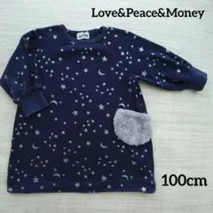 Love&Peace&Money★ワンピース100cm／秋冬＊星屑柄,クリスマス