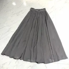 【美品】2025✨️アニュアンス エアリーフレアスカート 美ライン グレー ロング