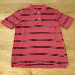 GapKids 半袖ポロシャツ 140cm 赤 ストライプ