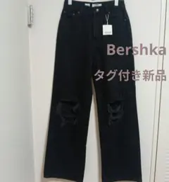 タグ付き新品 Bershka ダメージデニム 黒のサムネイル